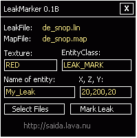 Интерфейс программы LeakMarker