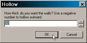 Применение Hollow. Выбор ширины стенки