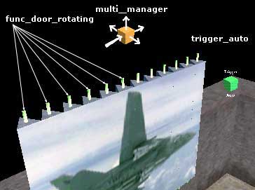 Создаем 12 «треугольных» func_door_rotating