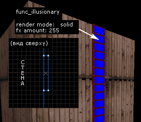 Создаем видимую часть лестницы (func_illusionary)