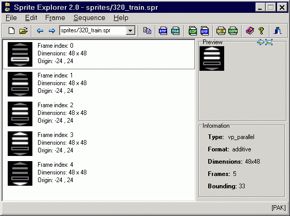 Интерфейс программы Sprite Explorer